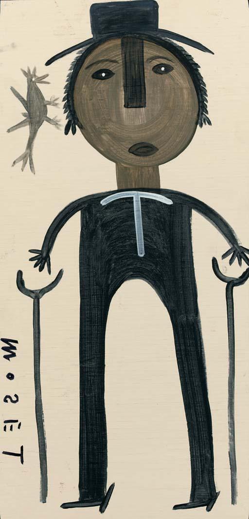 Mose Tolliver - A self portrait with crutches