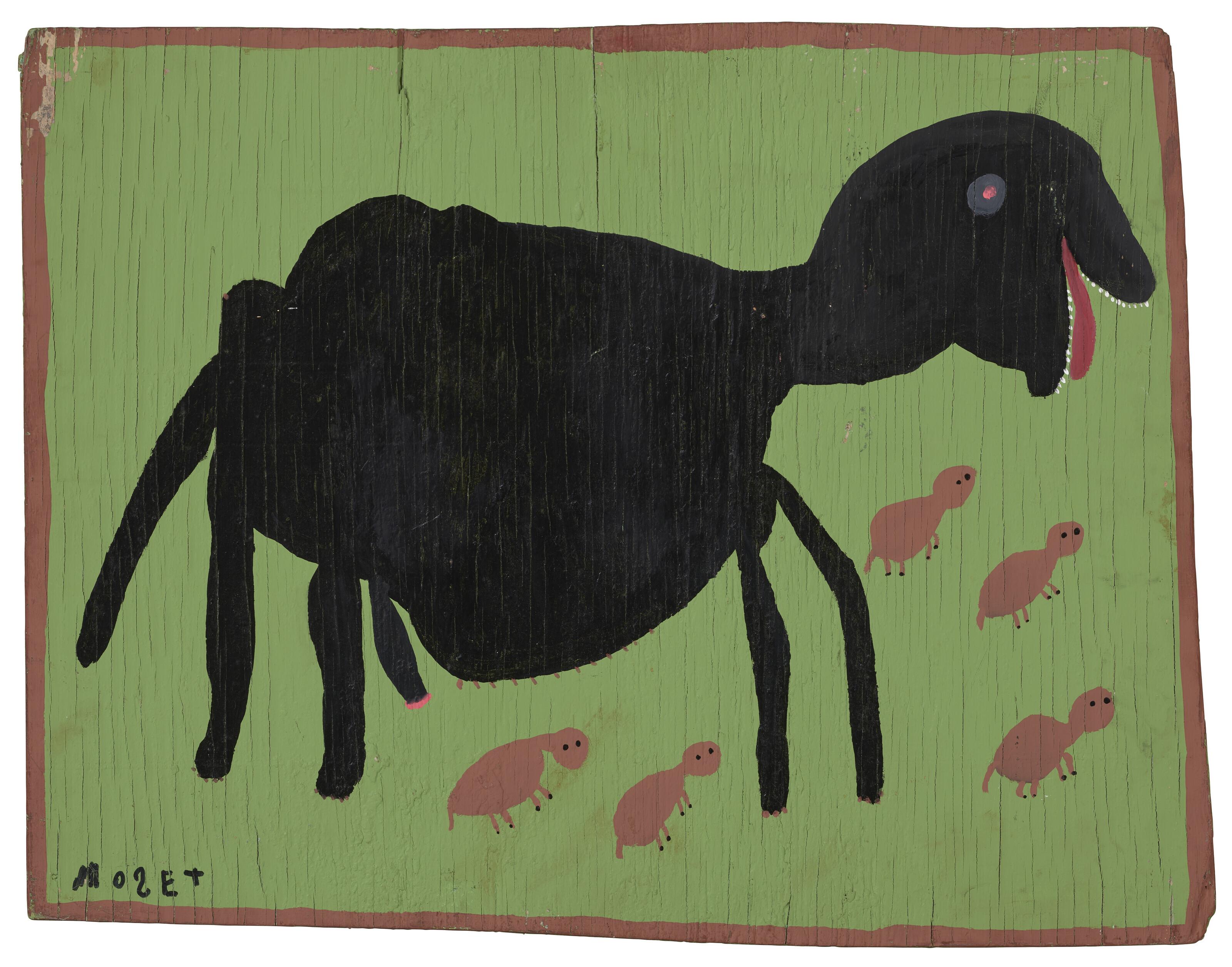 Mose Tolliver - Untitled (Black Goat With Five Ants)