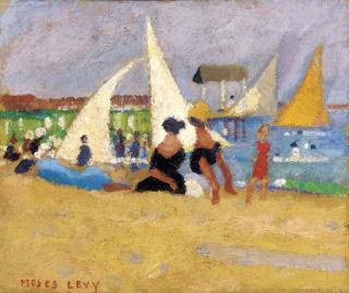 Moses Levy - The beach at Livorno