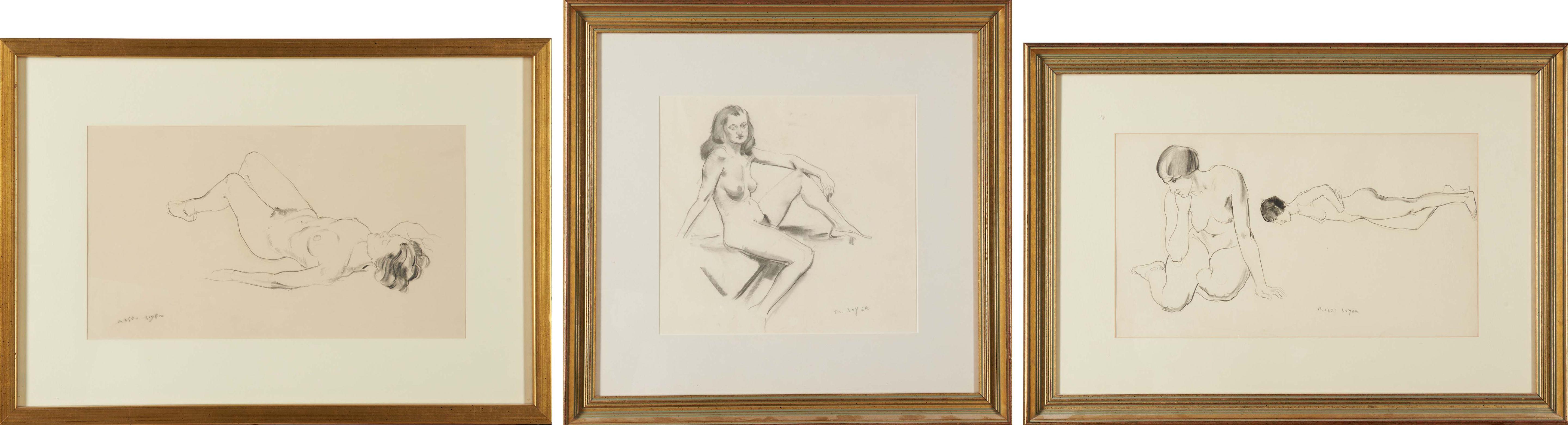 Moses Soyer - Four Framed Nudes And Studies