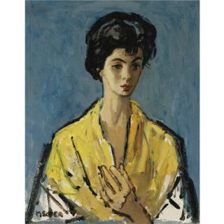 Moses Soyer - Girl With Yellow Shawl