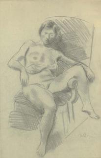 Moses Soyer - Seated nude