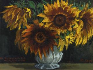Moses Soyer - Sunflowers
