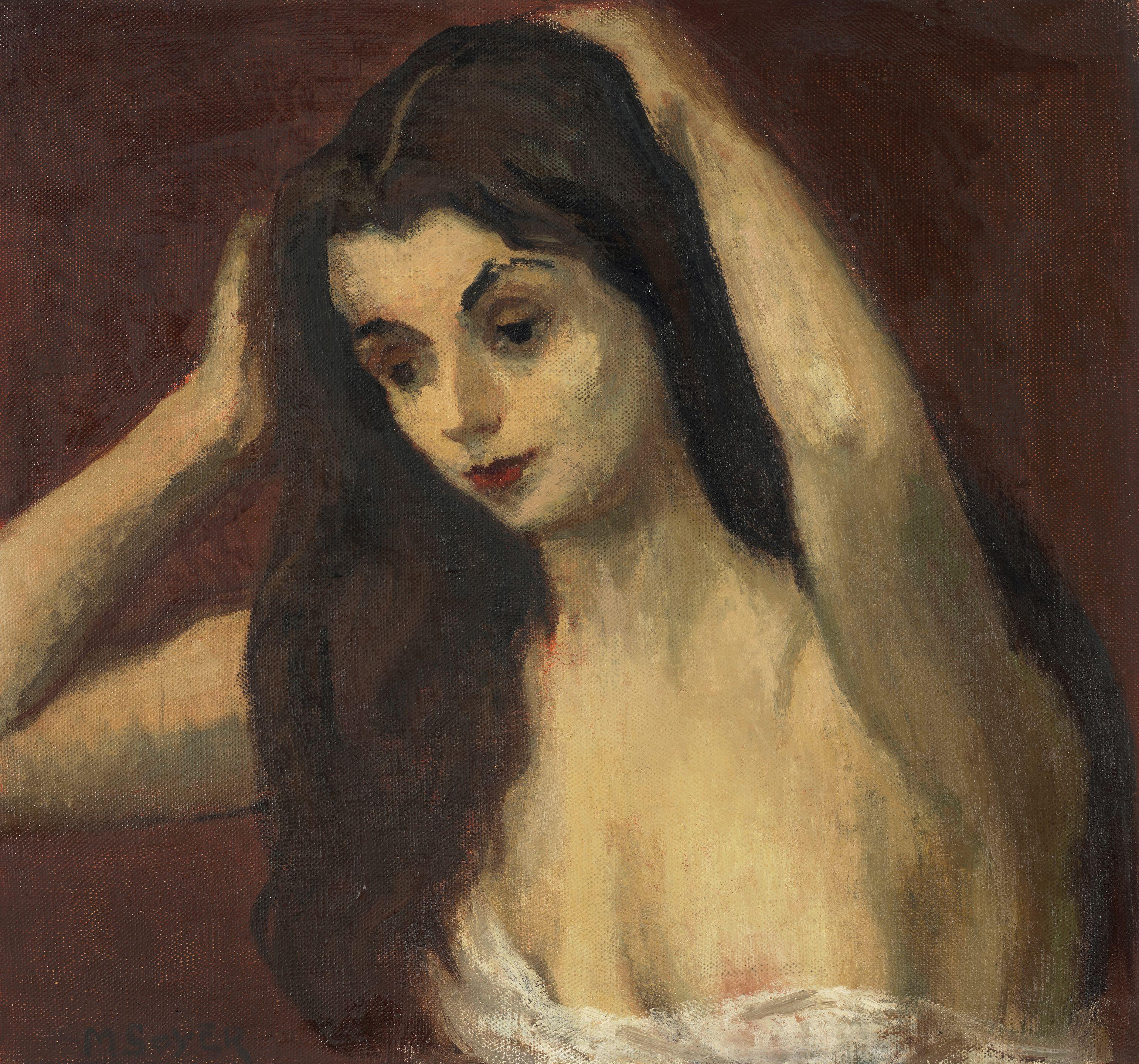 Moses Soyer - Woman with Upraised Arms