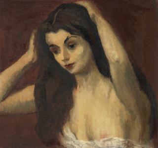 Moses Soyer - Woman with Upraised Arms