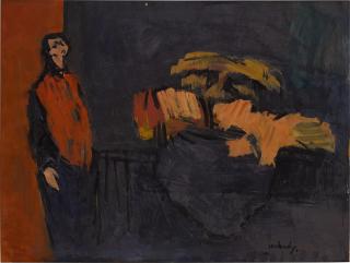 Moshe Mokady - Figure with Still Life
