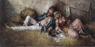 Mounir Fahim - Couple in a barn