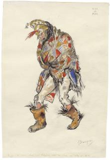 Mstislav Dobuzhinsky - Costume design for \'War and Peace\': French Cuirassier