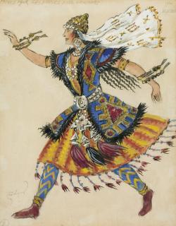 Mstislav Dobuzhinsky - Two costume designs for \'Prince Igor\'