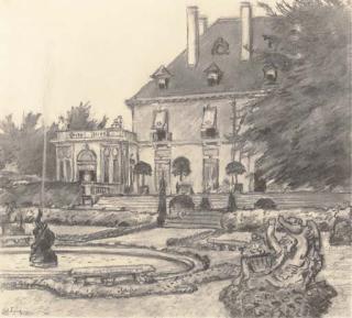 Mstislav Valer\'Ianovich Dobuzhinskii - A Chateau In A Park Landscape