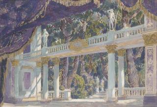 Mstislav Valerianovich Dobuzhinskii - A set design for Eugene Onegin
