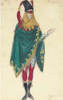 Mstislav Valer\'Ianovich Dobuzhinskii - Two Costume Designs For Mam-Zelle Angot And A Hussar In Masked Ball