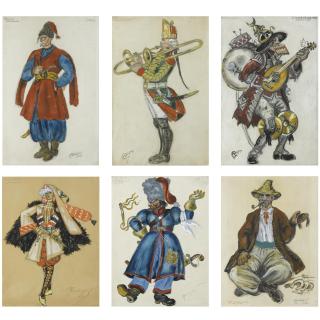 Mstislav Valerianovich Dobuzhinsky - A Group Of Ten Costume Designs
