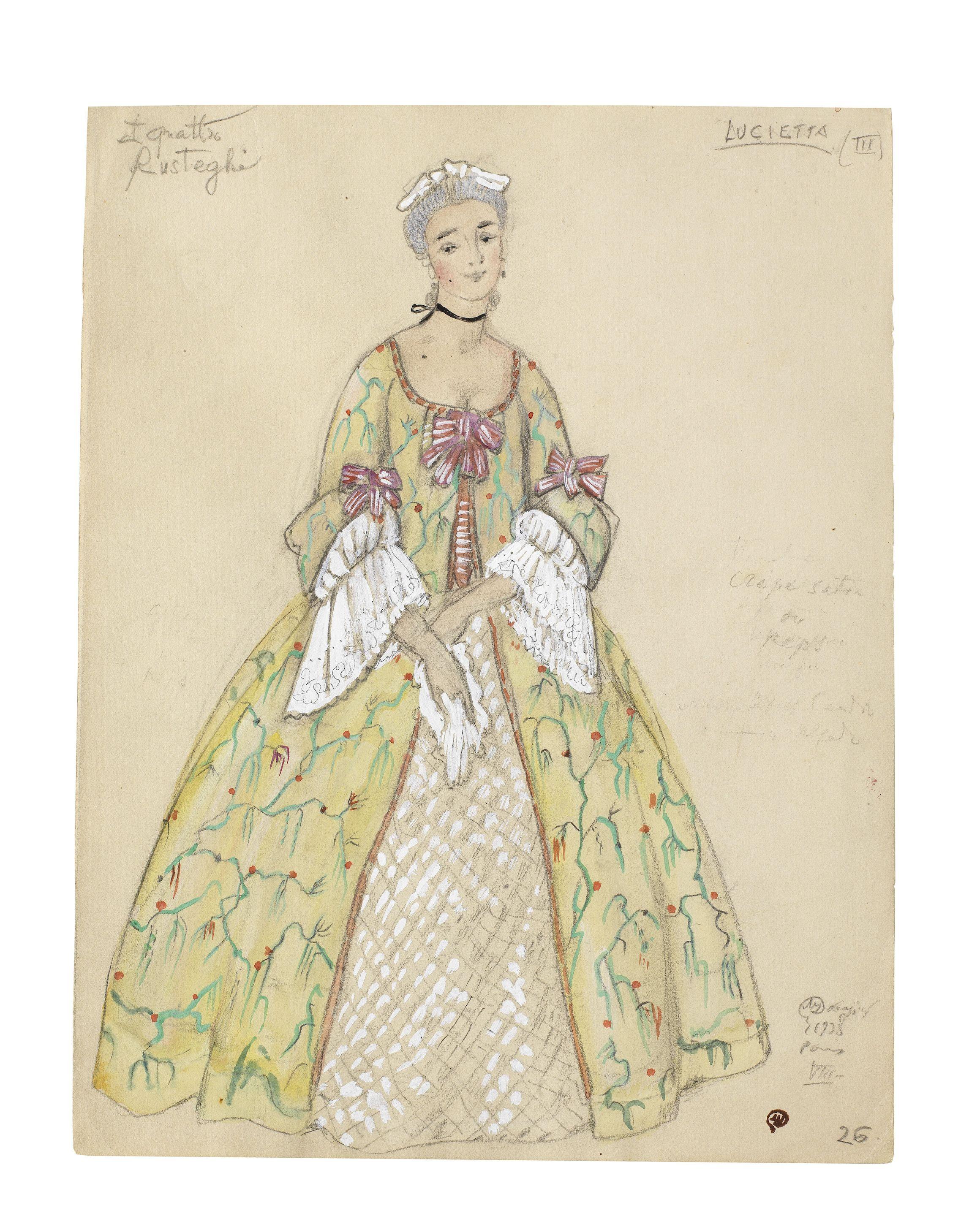 Mstislav Valerianovich Dobuzhinsky - Costume design for Lucietta for the opera I Quatro Rusteghi