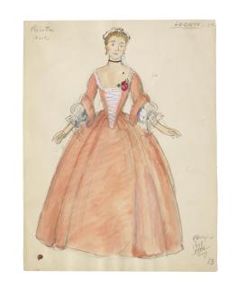 Mstislav Valerianovich Dobuzhinsky - Costume design for Rosette for the opera I Quatro Rusteghi