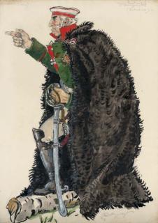 Mstislav Valerianovich Dobuzhinsky - Costume designs for the New York production of an operatic version of \'War and Peace\' (one illustrated)