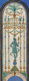 Mstislav Valerianovich Dobuzhinsky - Designs For A Stained Glass Window; Set Design; Street View For An Underground Entrance In Paris