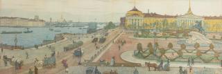 Mstislav Valerianovich Dobuzhinsky - Panoramic View Of St Petersburg