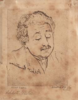 Mukul Dey - Albert Einstein , sheet 19 x 15 cm. (7 1/2 x 6in)