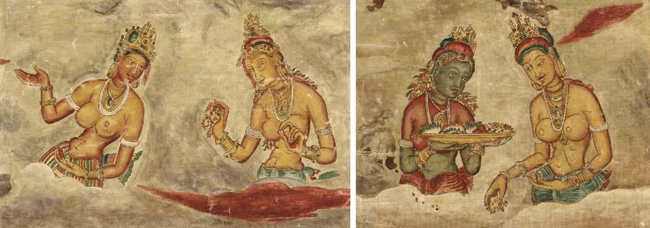 Mukul Dey - Four Studies of Female Celestials After Ajanta