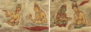 Mukul Dey - Four Studies of Female Celestials After Ajanta