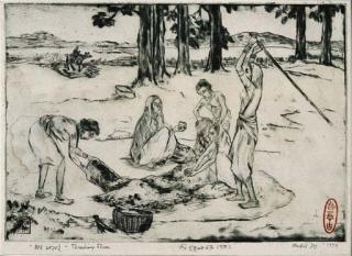 Mukul Dey - Threshing Floor; Siva Ratri Puja in the Darkest Night; Durga