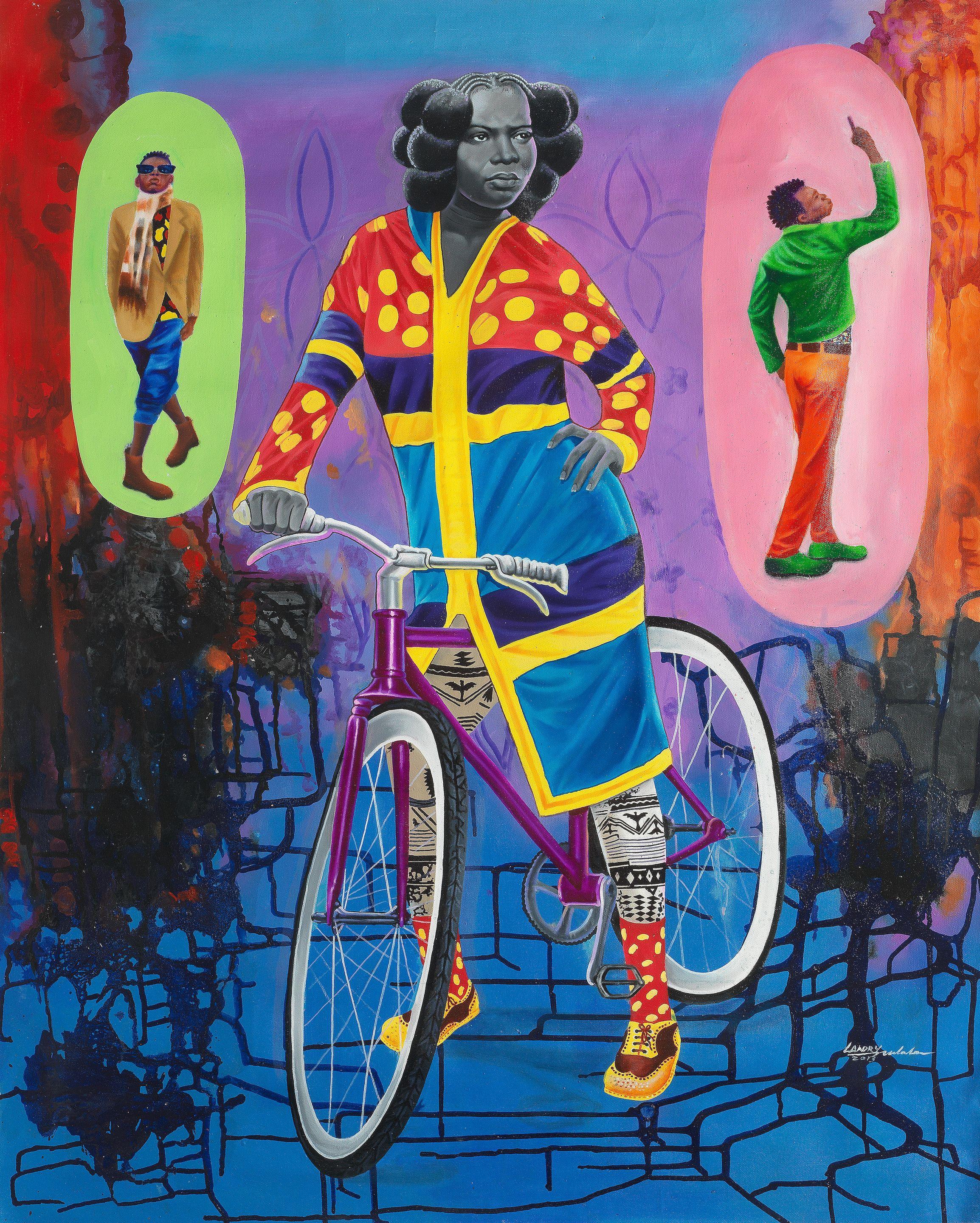 Mulala Landry - Portrait of a woman with her bicycle