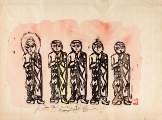 Munakata Shiko - Buddhist Scene