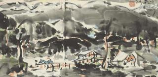 Munakata Shiko - Etchu No Kuni Tonami Io-San No Yuki Zu (Snow At Tonami, Mount Io, Etchu Province)