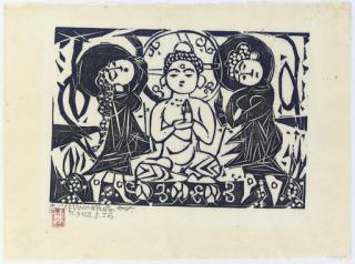 Munakata Shiko - Sanzonbutsu no saku/Buddha and bodhisattvas