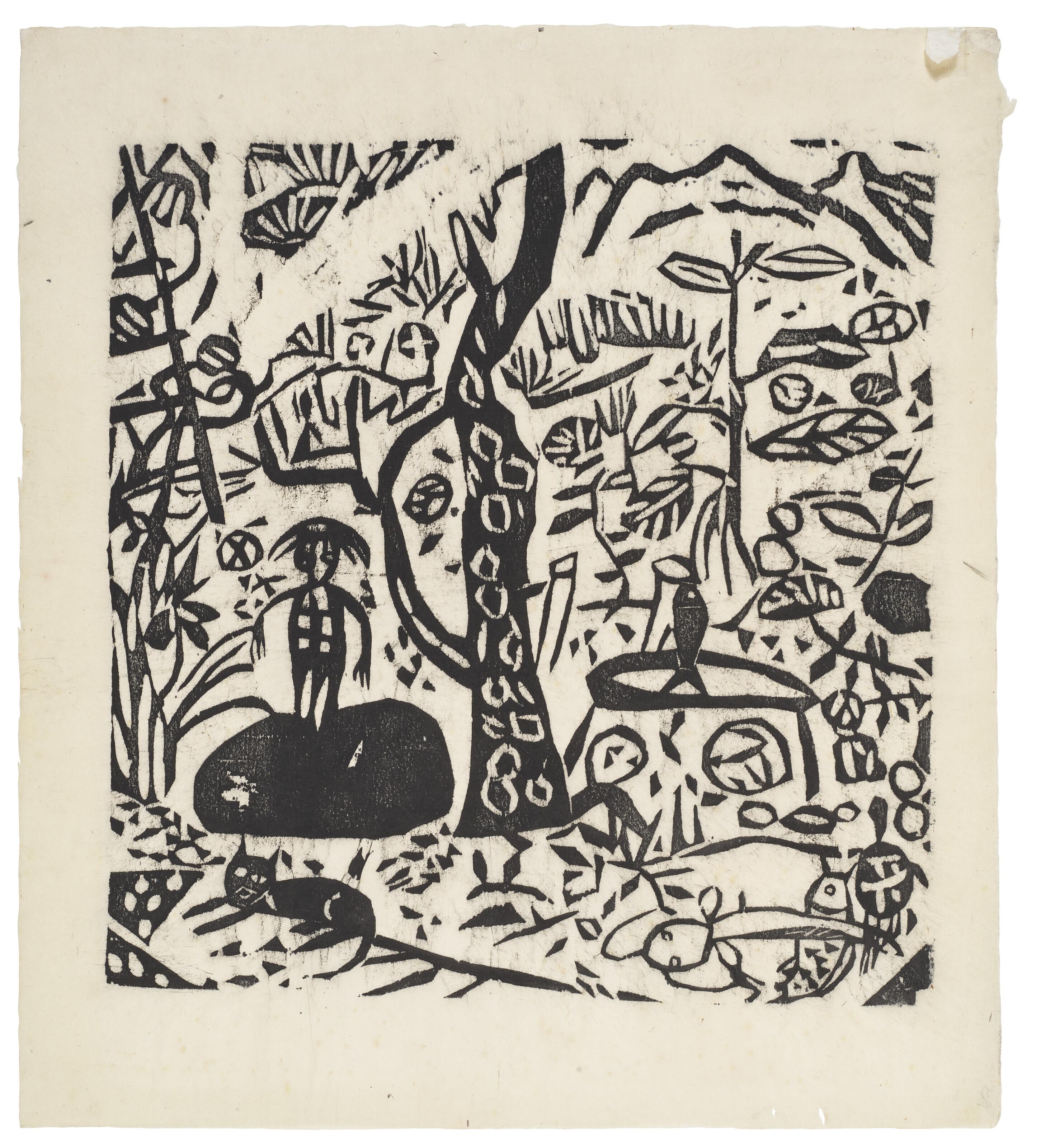 Munakata Shiko - Shokahaku no satsu (Kappa under a pine tree)