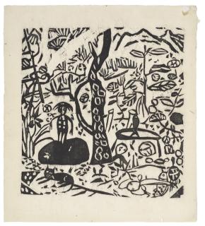 Munakata Shiko - Shokahaku no satsu (Kappa under a pine tree)