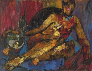 Munira Al-Kazi - Untitled (Reclining nude)