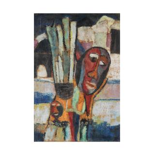 Muraina Oyelami - Gwari woman with Ldada child, Woman from Wales, Woman head, Head study, Sans titre (cinq oeuvres)