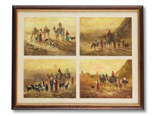 Murtaza Pardais - Untitled (Figures and camels in landscapes)