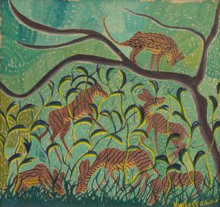 Mwila - Antelope and tiger