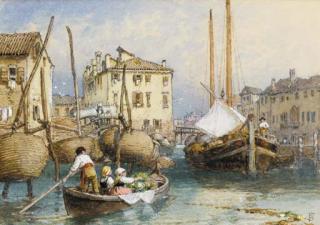 Myles Birket Foster, R.W.S. - A side canal, Venice