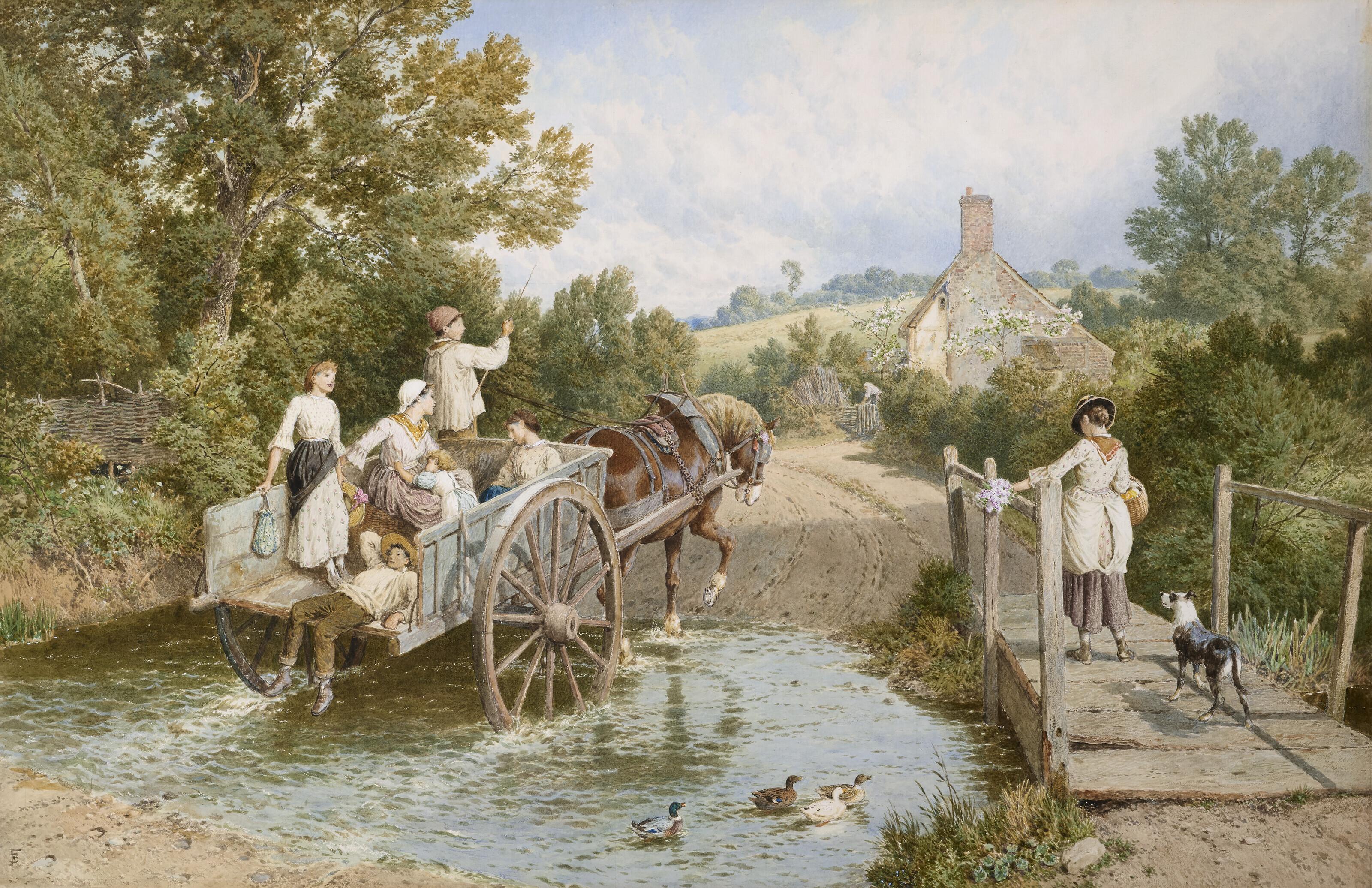 Myles Birket Foster, R.W.S. - At the ford