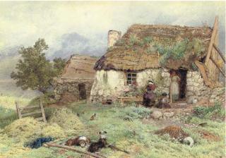 Myles Birket Foster, R.W.S. - Crofter\'S Cottage, Ardessie, Scotland
