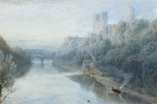 Myles Birket Foster, R.W.S. - Durham Cathedral at dusk, viewed from the River Wear