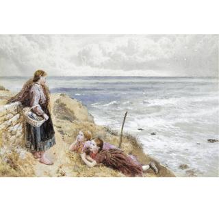 Myles Birket Foster, R.W.S. - On Cullercoats Cliffs