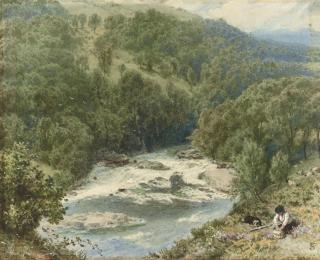 Myles Birket Foster, R.W.S. - On the River Spean, Inverness-shire, Scotland