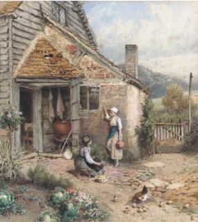 Myles Birket Foster, R.W.S. - Peeling Potatoes