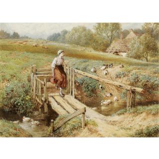 Myles Birket Foster, R.W.S. - River Crossing