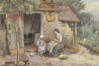 Myles Birket Foster, R.W.S. - Shelling peas