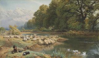 Myles Birket Foster, R.W.S. - The shepherd\'s watch