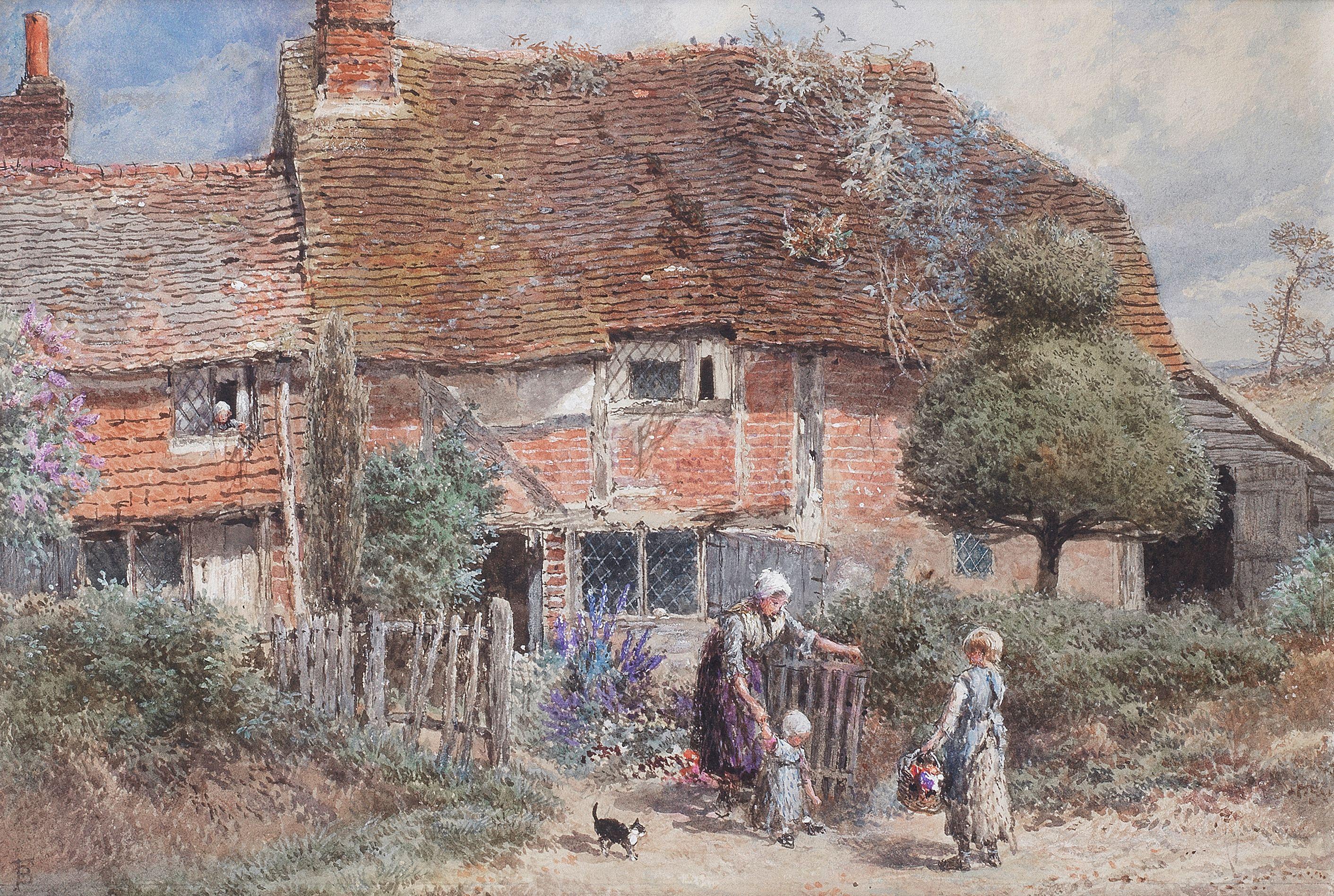 Myles Birket Foster, RWS - Cottage at Wheeler Street, Witley