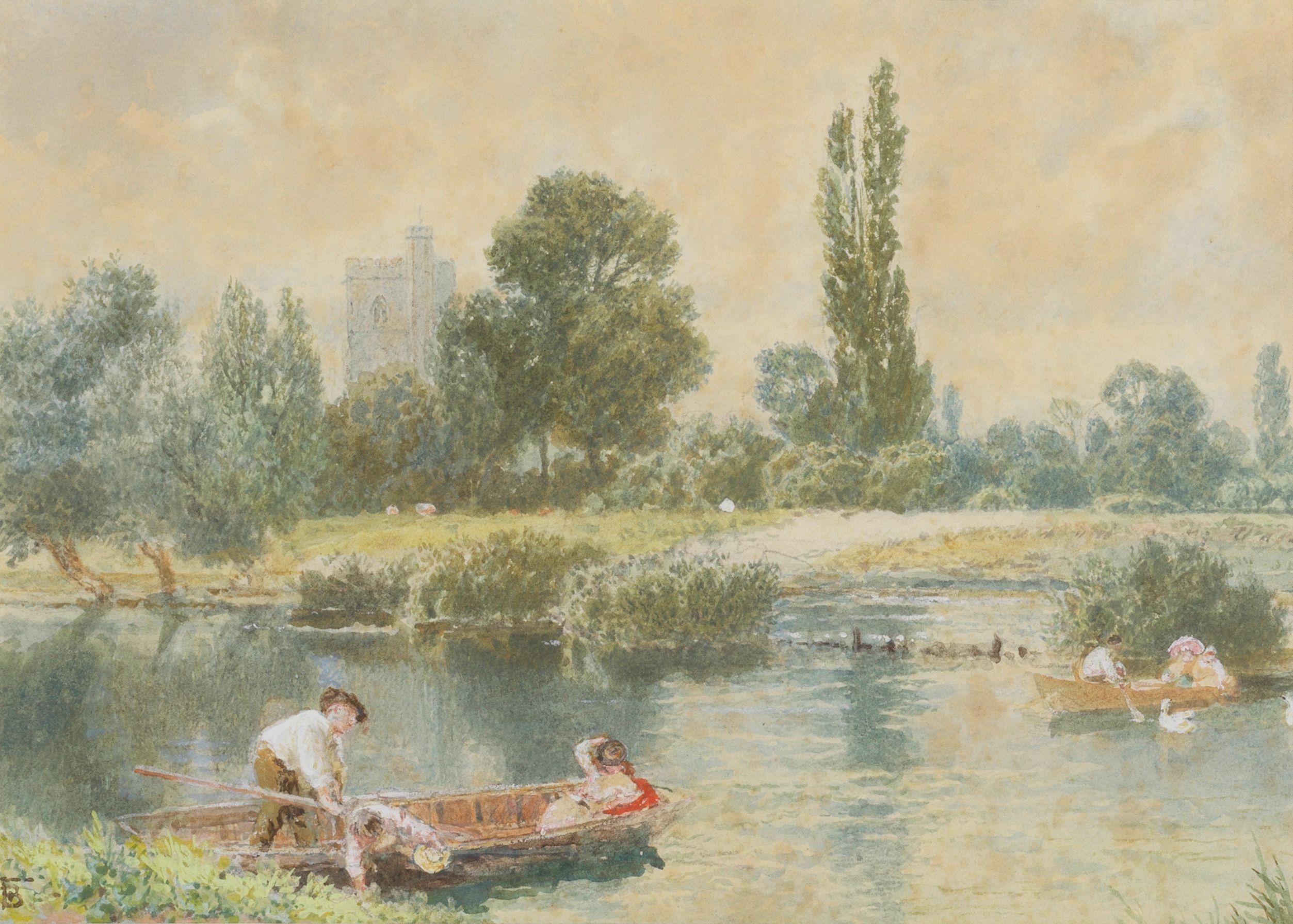Myles Birket Foster, RWS - Rowing on the lake