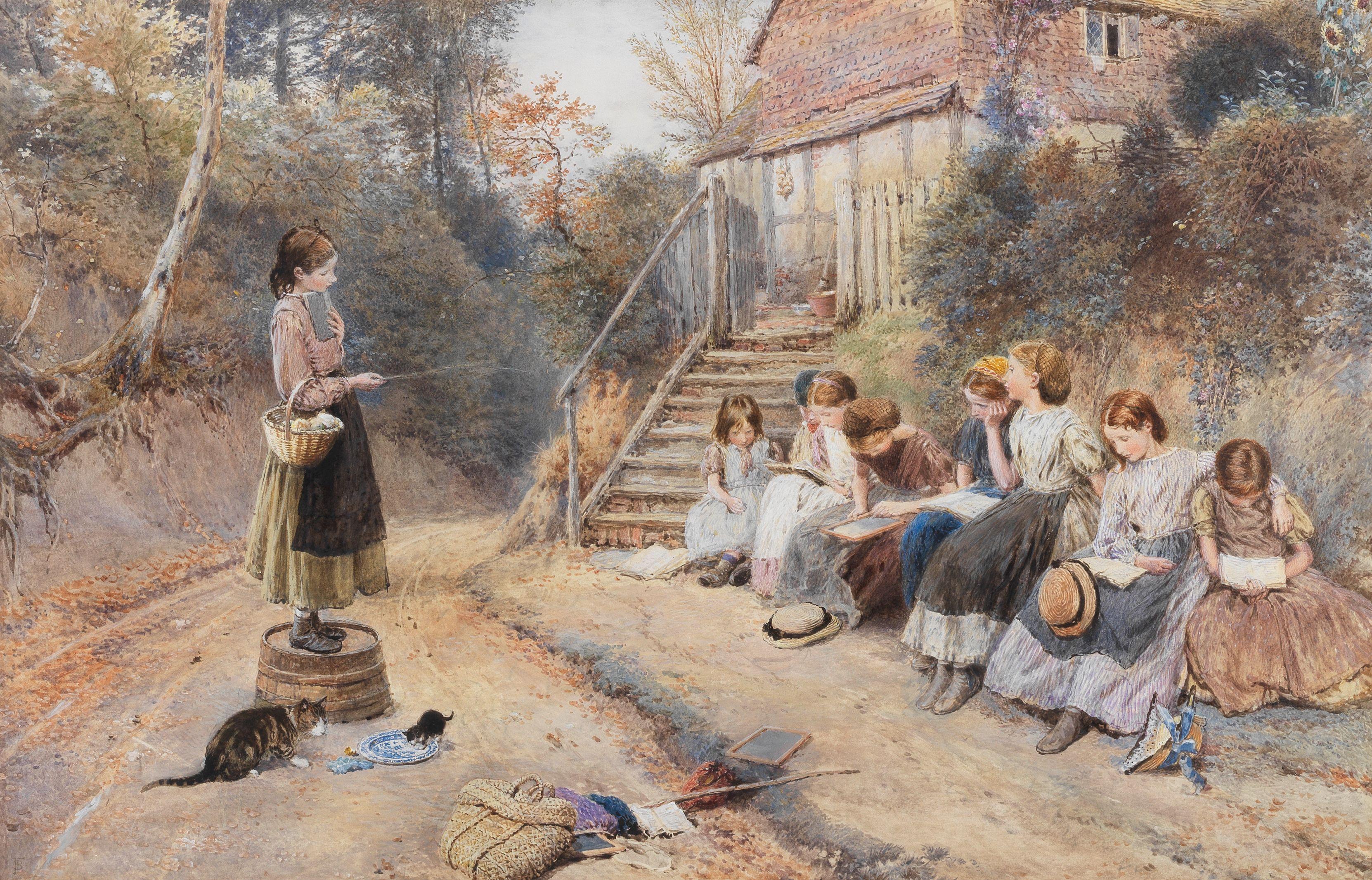 Myles Birket Foster, RWS - The lesson