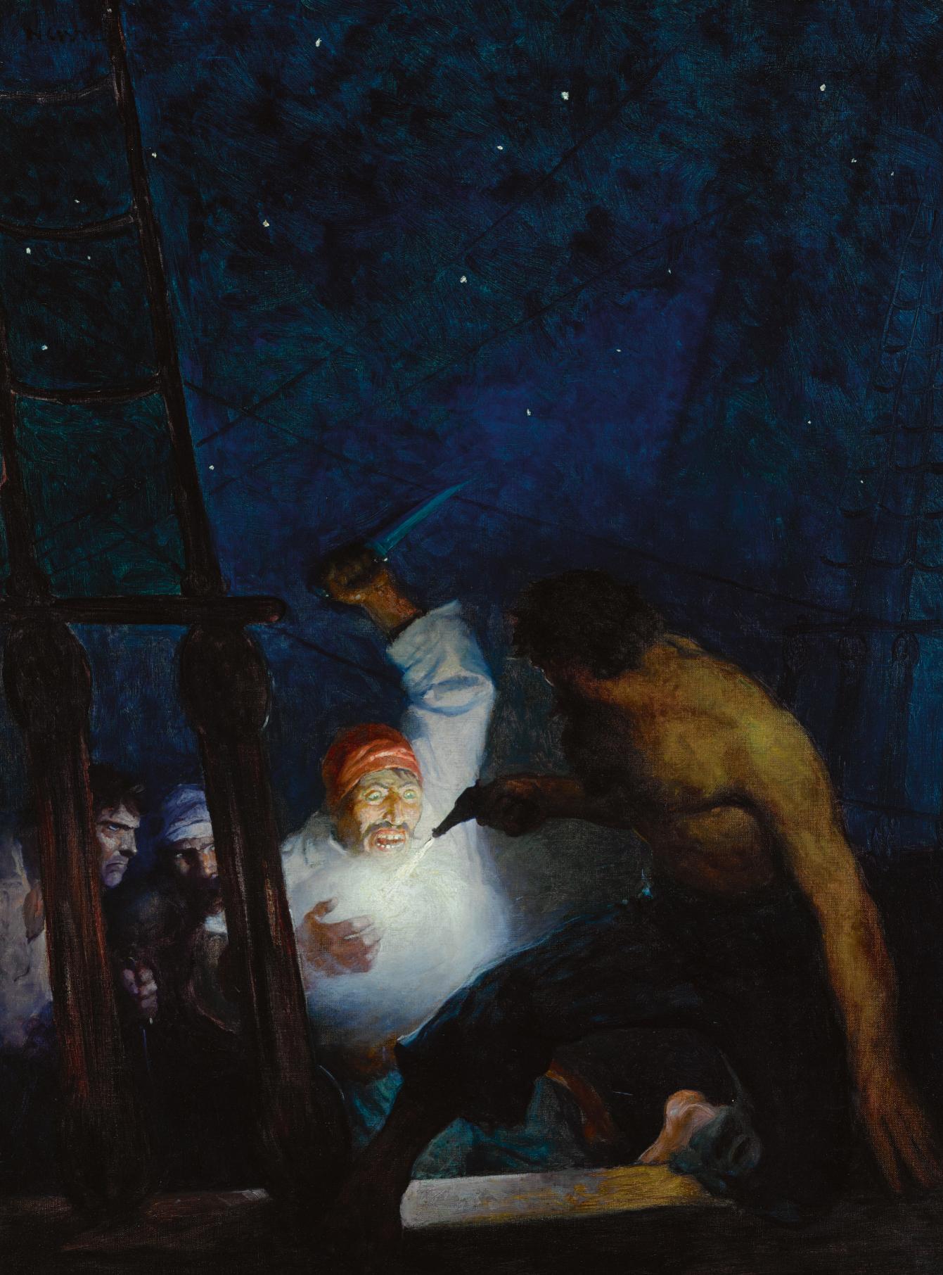 N.C. Wyeth - Ayrton\'S Fight With The Pirates